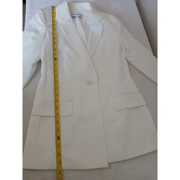 The Drop Blake Long Blazer Cream Ivory  Single Button Notched Collar Size XXS - Picture 10 of 16